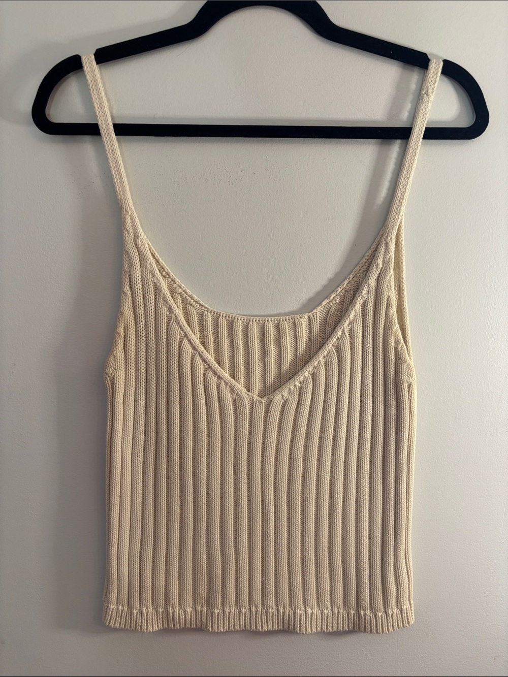 Known Supply cream organic cotton knit tank top